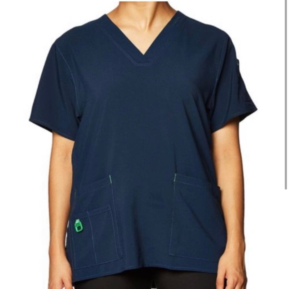 Carhartt Force Rugged Cross Flex Media Scrub Top Stain Breaker Navy Large